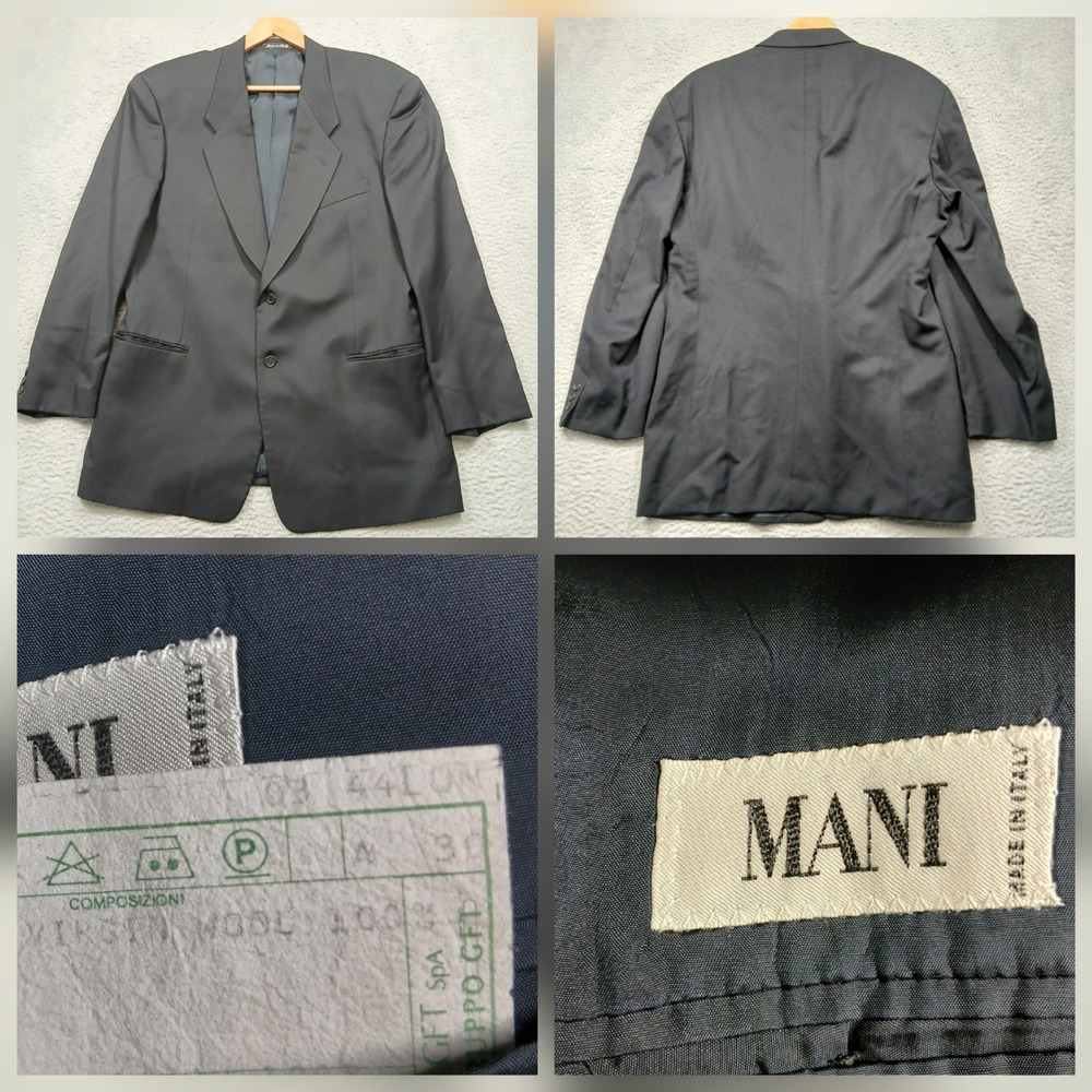 Mani Giorgio Armani Wool Blazer Men's 54L Navy 2 Button‎ Made in Italy